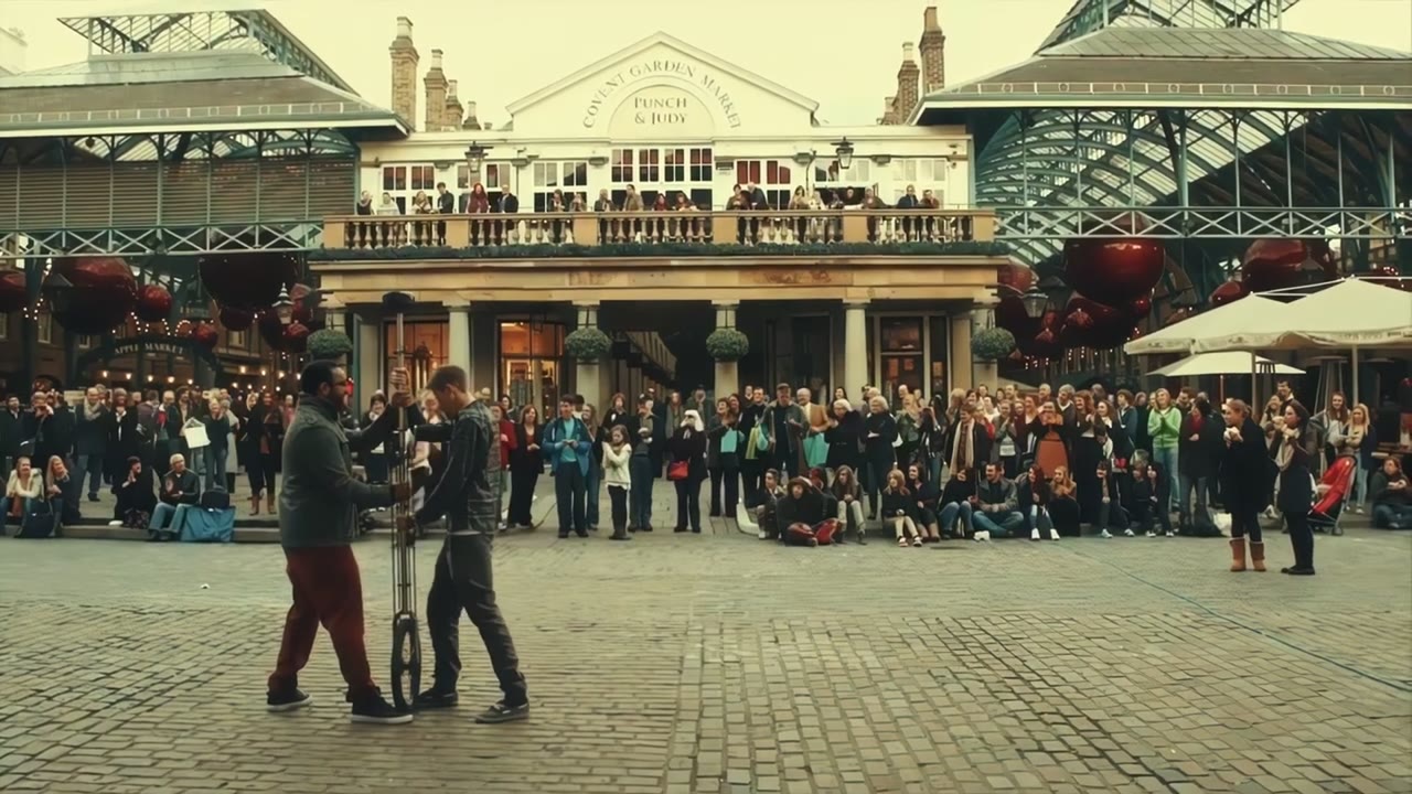 The Tom Show: Straßenkünstler unterhalten eine große Menschenmenge in Covent Garden, London